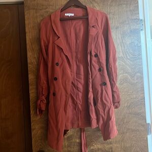 Current Air Los Angeles Burnt Orange Trench Coat
